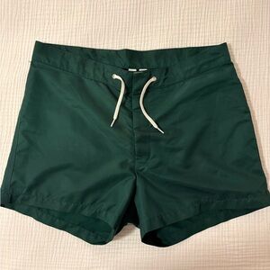 American Apparel Dark Green Swim Trunks